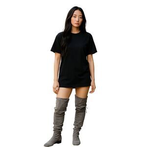 Enzo Angiolini Knee High Gray Suede Slouch Boots Size 8.5